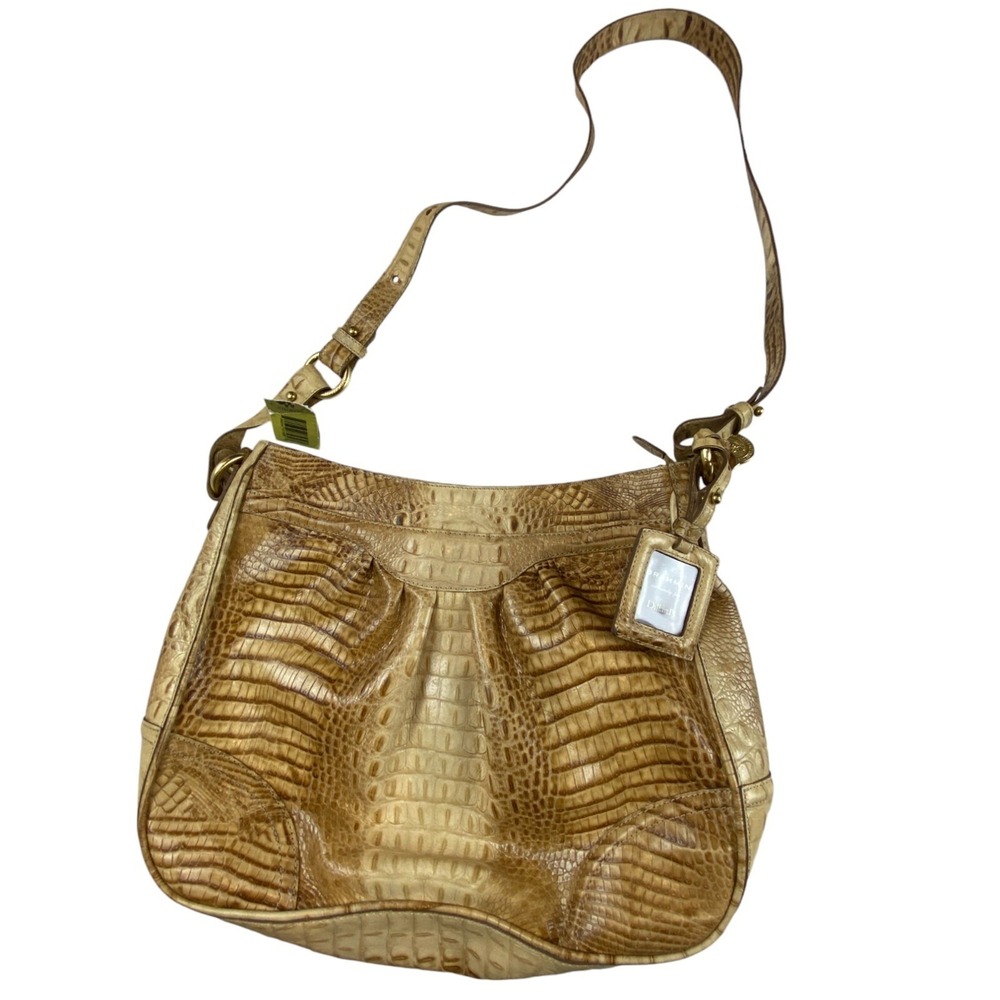 Brahmin Sunburst Nuances Shoulder Crossbody Bag Croc Embossed Leather NWT